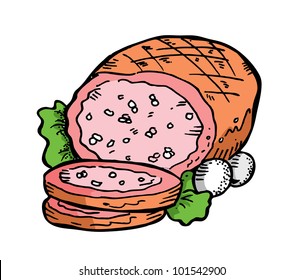 meat hand drawn