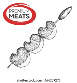 Meat hand drawn vector illustration. Design sketch element.