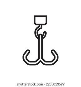 Icono de contorno de colgador de carne Ilustración vectorial