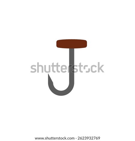 Meat hook icon with handle. Butcher hook. Vector illustration on white background.