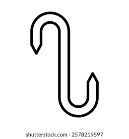 Meat Hook Vector Line Icon Design