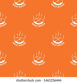 Meat house eco pattern vector orange for any web design best