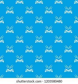 Meat house pattern vector seamless blue repeat for any use