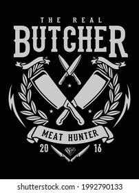 Meat hunter vintage design vector
