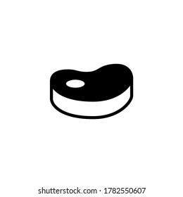 Meat icon in black flat glyph, filled style isolated on white background