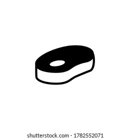 Meat icon in black flat glyph, filled style isolated on white background