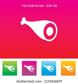 meat Icon in Colored Square box. eps-10