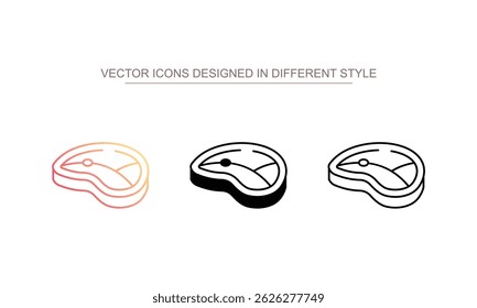 Diseño de icono de carne con fondo blanco