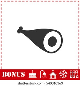 Meat icon flat. Simple vector symbol and bonus icon