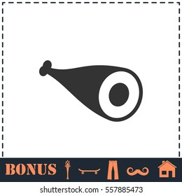 Meat icon flat. Simple vector symbol and bonus icon