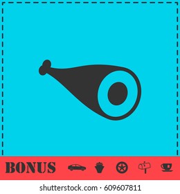 Meat icon flat. Simple vector symbol and bonus icon