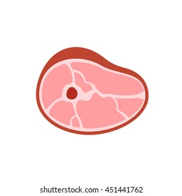 Meat icon in flat style isolated on white background. Vector illustration