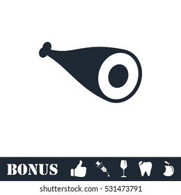 Meat icon flat. Vector illustration symbol and bonus pictogram