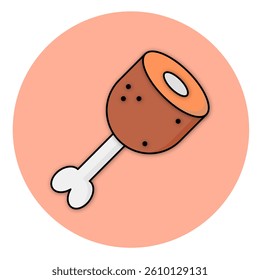 meat icon isolated on white background