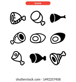 meat icon isolated sign symbol vector illustration - Collection of high quality black style vector icons
