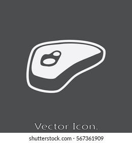 Meat icon isolated sign symbol and flat style for app, web and digital design. Vector illustration.