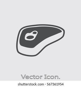 Meat icon isolated sign symbol and flat style for app, web and digital design. Vector illustration.