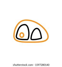 Meat icon. Line and two colour design template