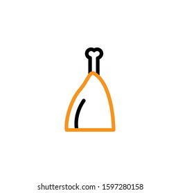 Meat icon. Line and two colour design template