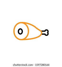 Meat icon. Line and two colour design template