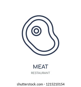 Meat icon. Meat linear symbol design from Restaurant collection. Simple outline element vector illustration on white background.