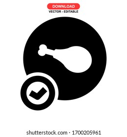 meat icon or logo isolated sign symbol vector illustration - high quality black style vector icons
