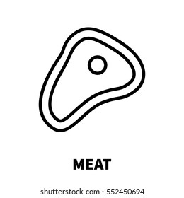 Meat icon or logo in modern line style. High quality black outline pictogram for web site design and mobile apps. Vector illustration on a white background.
