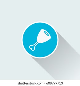 meat icon with long shadow