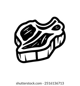meat icon or modern line symbol. Vector line art and icon design with bold outline. Black and white Pixel Perfect minimalistic symbol isolated white background. Silhouette simple thin sign