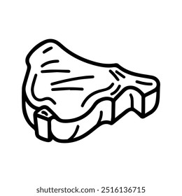 meat icon or modern line symbol. Vector line art and icon design with bold outline. Black and white Pixel Perfect minimalistic symbol isolated white background. Silhouette simple thin sign
