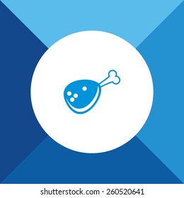 Meat Icon on Blue Background. Eps-10.