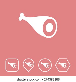 Meat Icon on Flat UI Colors with Different Shapes. Eps-10.