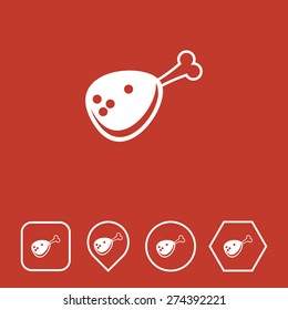 Meat Icon on Flat UI Colors with Different Shapes. Eps-10.