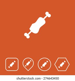 MEAT Icon on Flat UI Colors with Different Shapes. Eps-10.