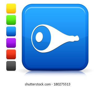 Meat Icon on Square Internet Button Collection