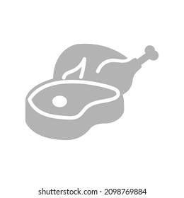 meat icon on a white background, vector illustration