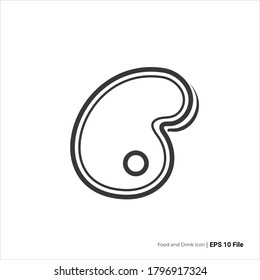 meat icon outline. meat vector design. isolated on white background