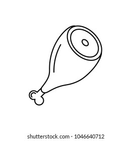 Meat icon. Outline meat vector icon for web design isolated on white background