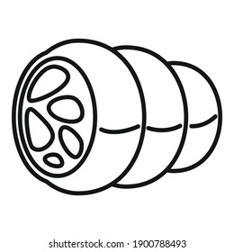 Meat icon. Outline meat vector icon for web design isolated on white background