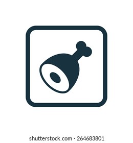 meat icon Rounded squares button, on white background 