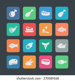 meat icon set