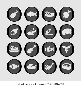 meat icon set