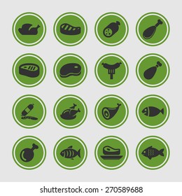 meat icon set