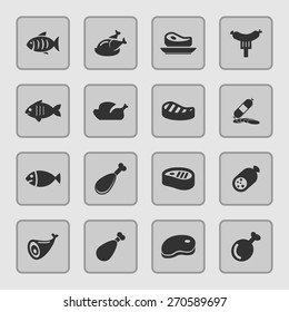 meat icon set