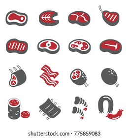 Meat icon set