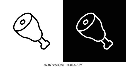 Ícone de carne forma gráfico simples clipart símbolo. linha fina contorno arte