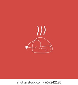 meat icon. sign design. red background