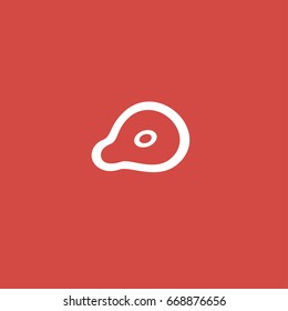 meat icon. sign design. red background