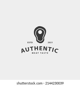 Meat icon sign symbol hipster vintage logo design vector illustration