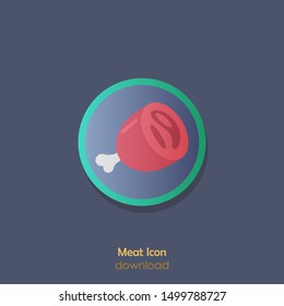 Meat Icon. Meat Sign Symbol. Illustration Of Meat. Vector Icon